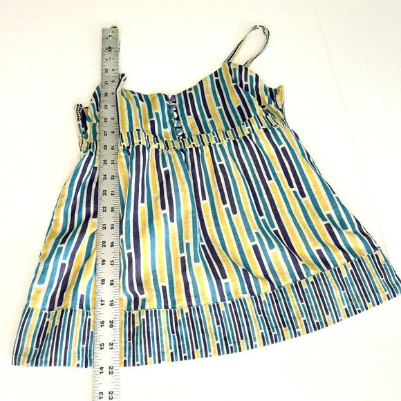 Fossil Babydoll Top Cami XS Striped Button Detail Lined Retro Y2K Preppy Beachy - Picture 5 of 8